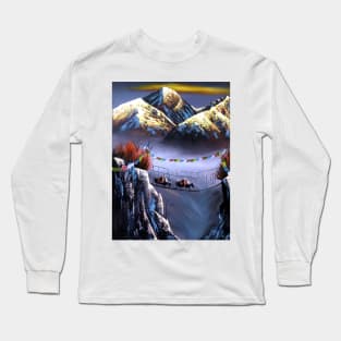 Panoramic View Of Everest Mountain Long Sleeve T-Shirt